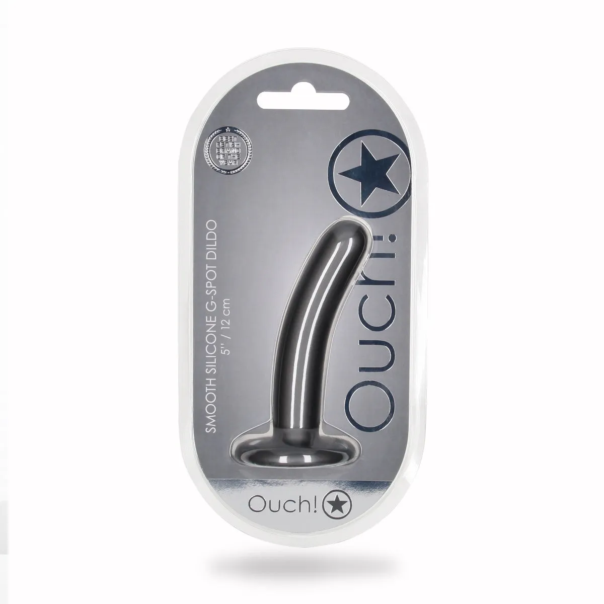 Ouch Smooth Silicone G Spot Dildo 5" - Metallic Grey - Discover Pleasure