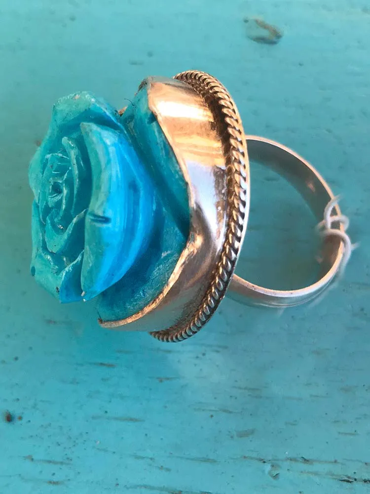 Paige Wallace Dyed Magnesite Rose Ring