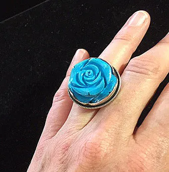 Paige Wallace Dyed Magnesite Rose Ring