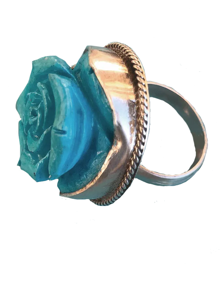 Paige Wallace Dyed Magnesite Rose Ring