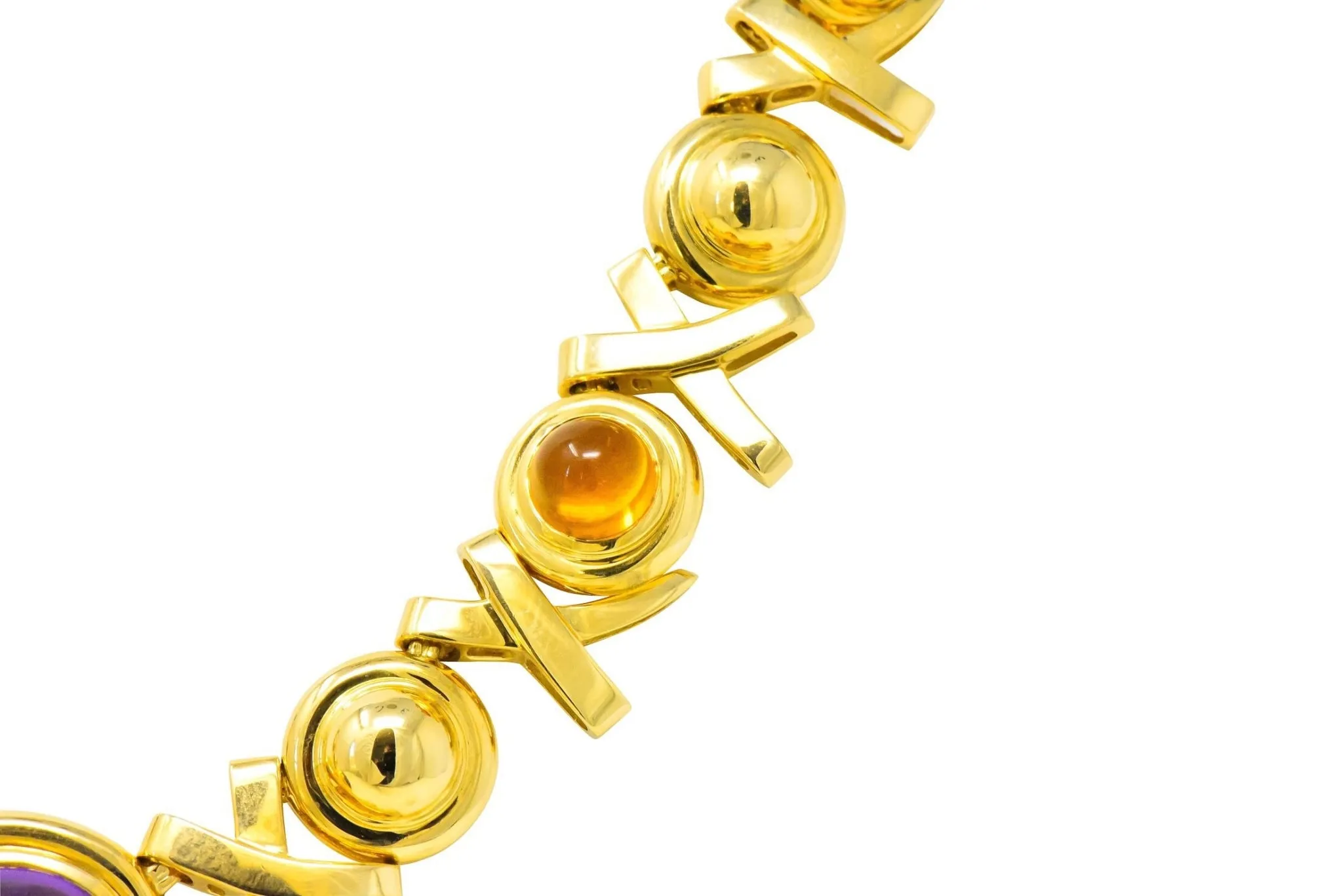 Paloma Picasso Tiffany & Co. 1983 Multi-Gem 18 Karat Gold Forever X Necklace