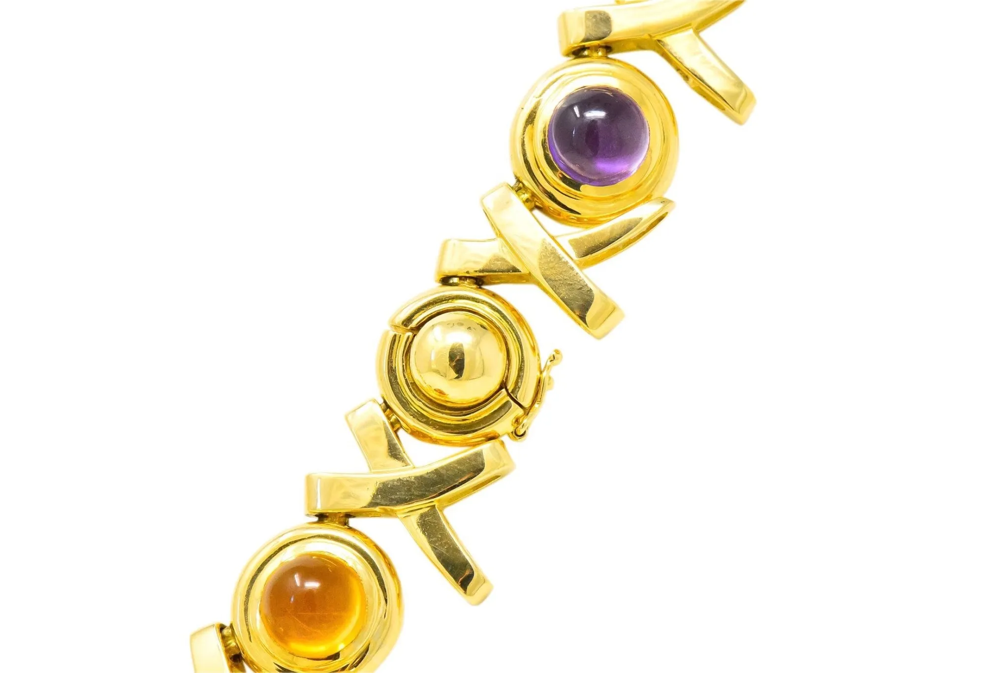 Paloma Picasso Tiffany & Co. 1983 Multi-Gem 18 Karat Gold Forever X Necklace