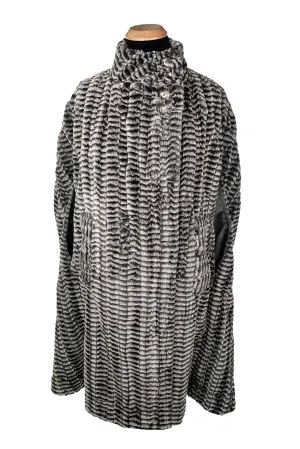 Pandemonium Luxury Faux Fur Long Cape - Black Mamba
