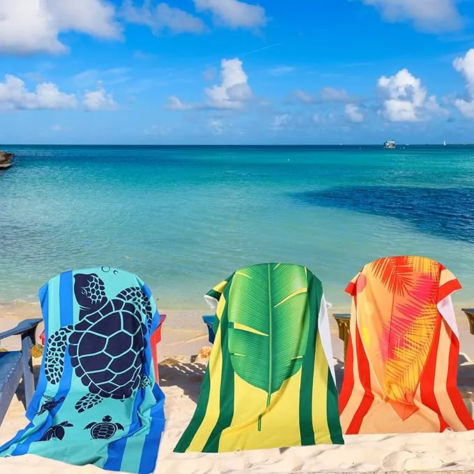 Panelee 12 Pack Microfiber Beach Towels Bulk 71"x35" Extra Large Oversized Terry Beach Towel Quick Dry Swim Pool Towels Lightweight Compact Travel Towels for Adults Vacation Camping Beach Accessories