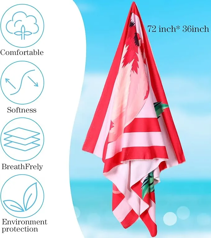 Panelee 12 Pack Microfiber Beach Towels Bulk 71"x35" Extra Large Oversized Terry Beach Towel Quick Dry Swim Pool Towels Lightweight Compact Travel Towels for Adults Vacation Camping Beach Accessories