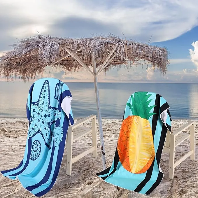 Panelee 12 Pack Microfiber Beach Towels Bulk 71"x35" Extra Large Oversized Terry Beach Towel Quick Dry Swim Pool Towels Lightweight Compact Travel Towels for Adults Vacation Camping Beach Accessories