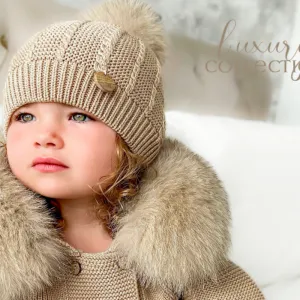 Pangasa Faux Fur Cable Knit Hats