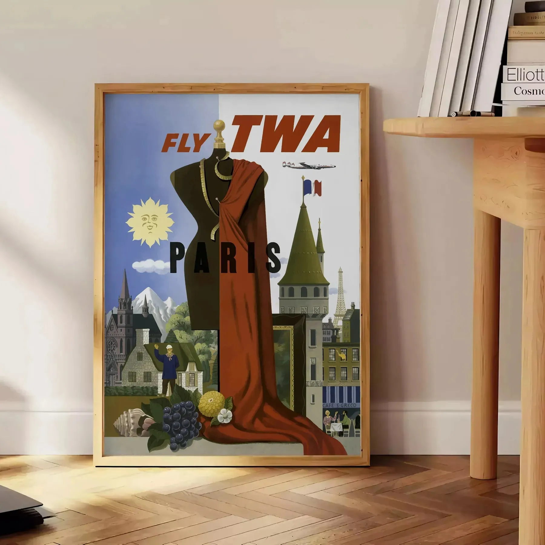 Paris Fly Twa Travel Poster Wall Art