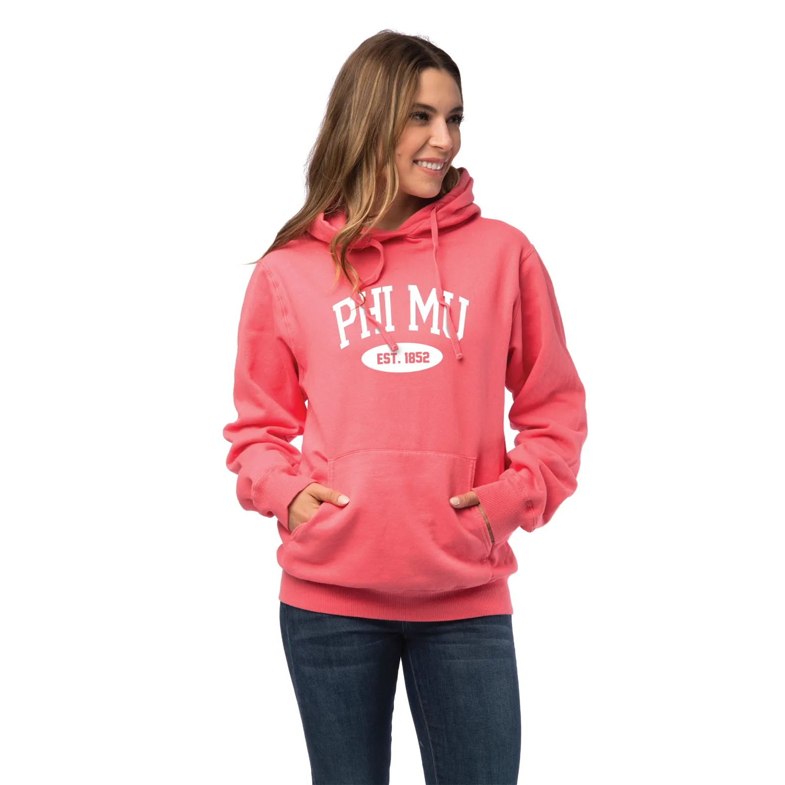 Phi Mu Hooded Pullover Vintage Sweatshirt