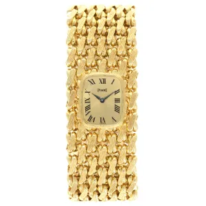 Piaget Yellow Gold Wide Bracelet Watch, 1960s