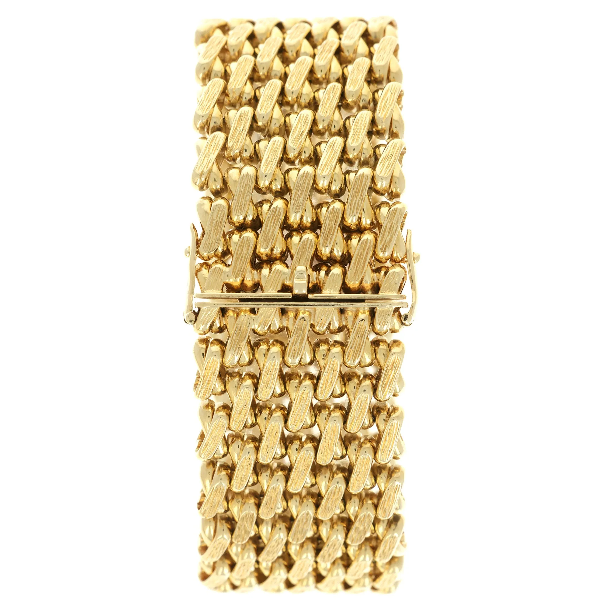 Piaget Yellow Gold Wide Bracelet Watch, 1960s