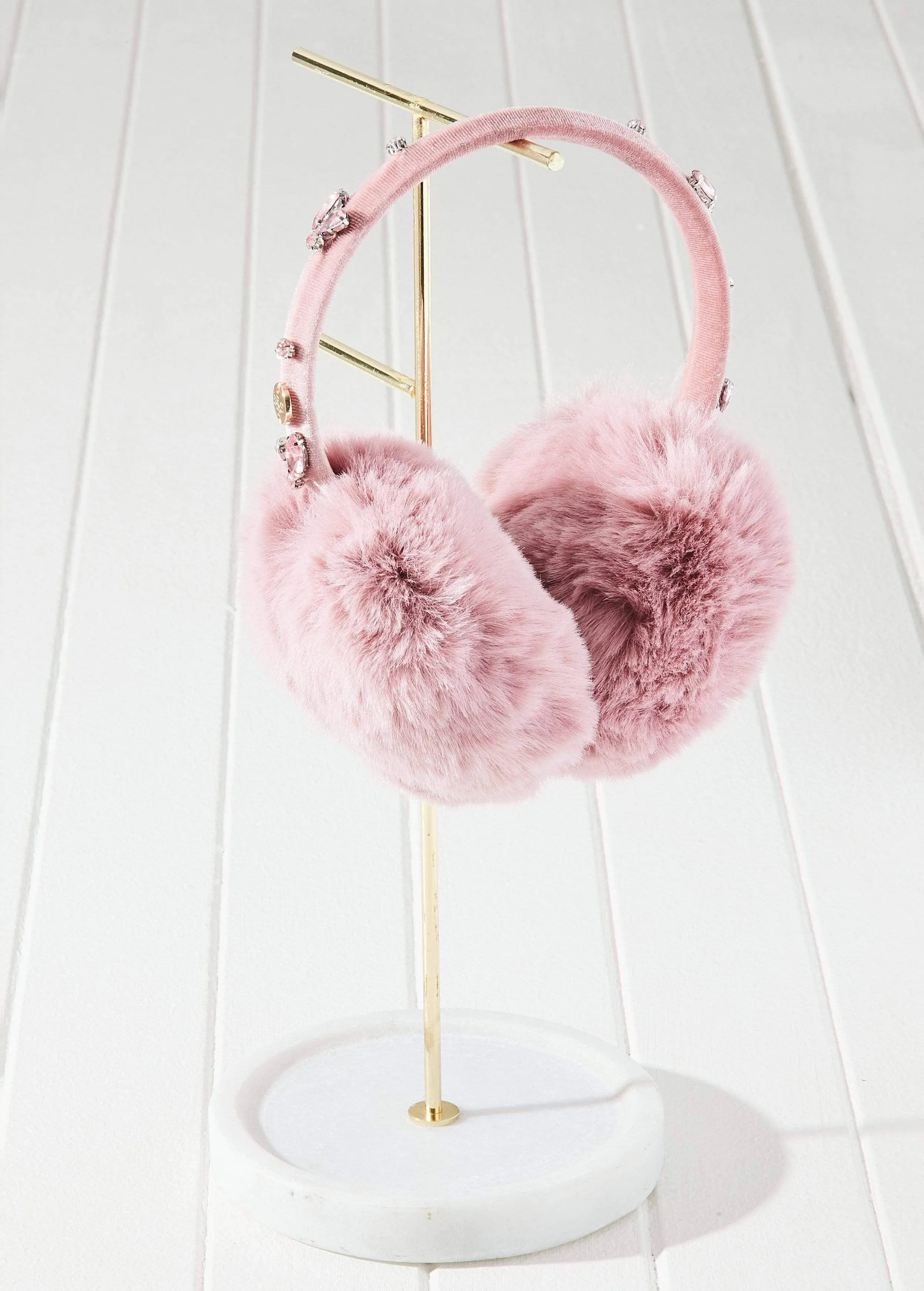 PINK FAUX FUR EARMUFFS