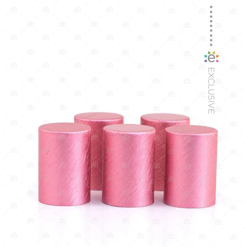 Pink Metallic Roller Bottle Cap (5pk)