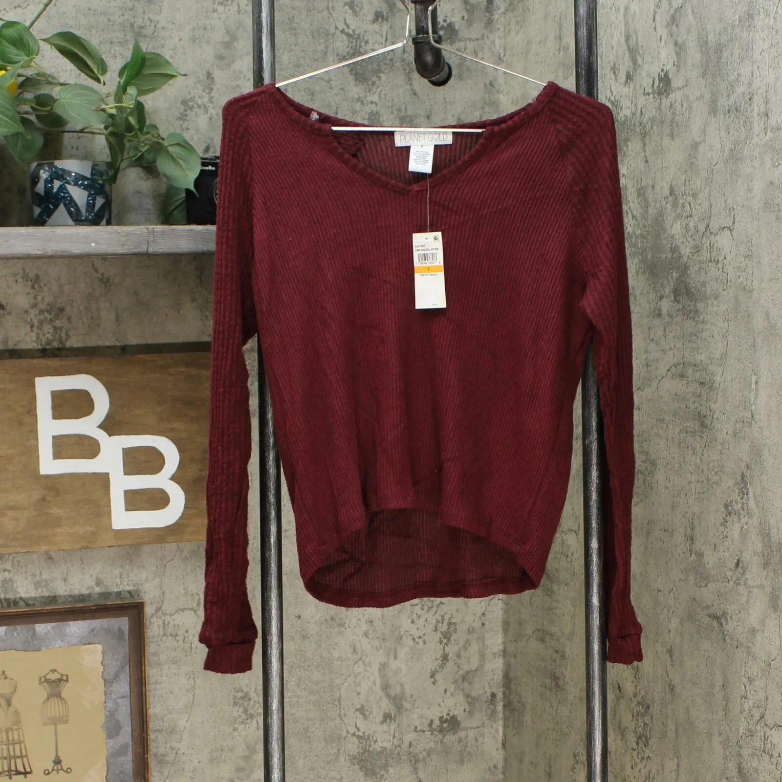 Planet Gold Women's Junior Fit Super Soft Ribbed Top