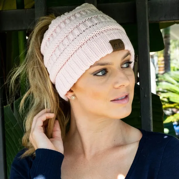 Ponytail Knit Beanie