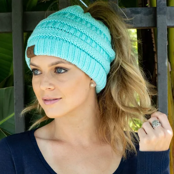 Ponytail Knit Beanie