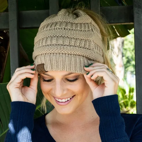 Ponytail Knit Beanie