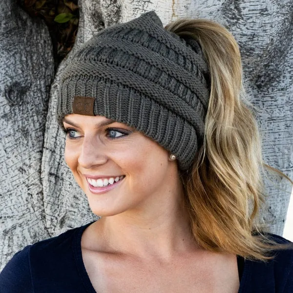 Ponytail Knit Beanie