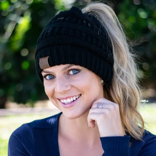 Ponytail Knit Beanie