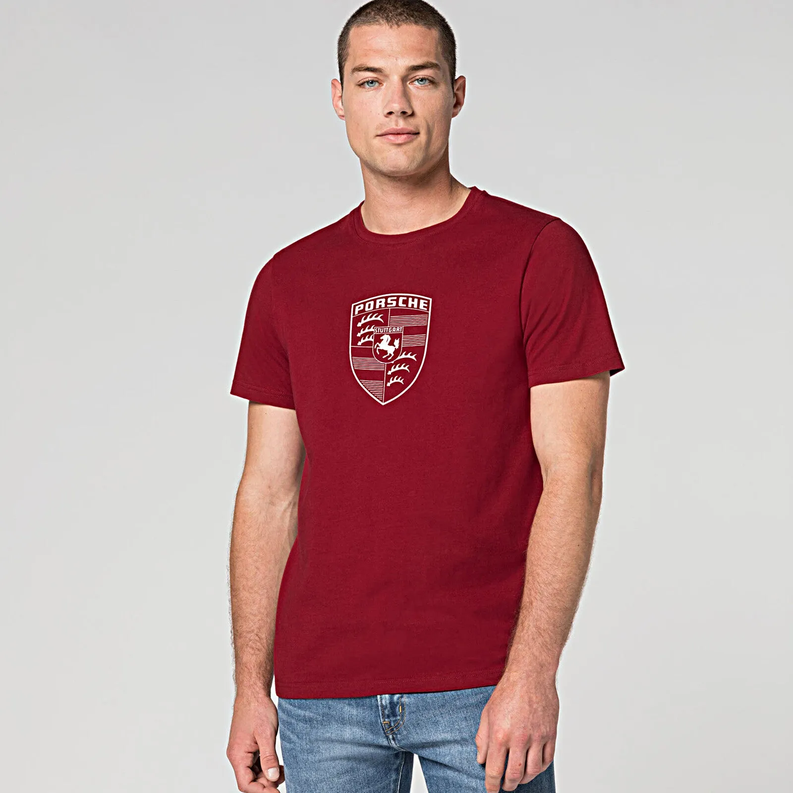 Porsche Crest Men's T-shirt (Red) - Essential