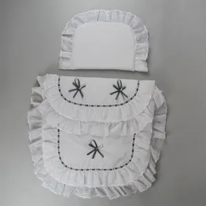 Pram Set - Pram Quilt and Pillow White/Charcoal