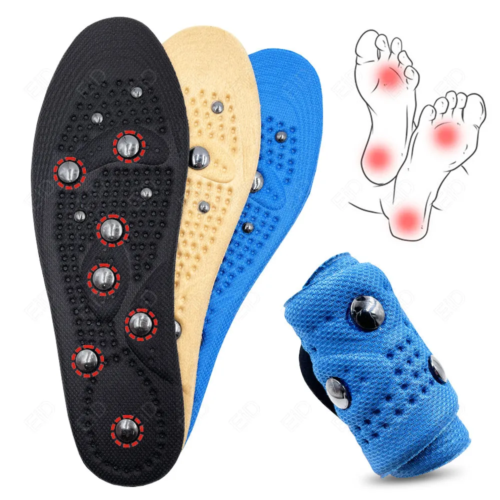 Premium Magnetic Therapy Insoles for Foot Acupressure - Soft Sports Cushion Inserts, Sweat-Absorbing & Deodorant, Unisex Comfort for Men and Women