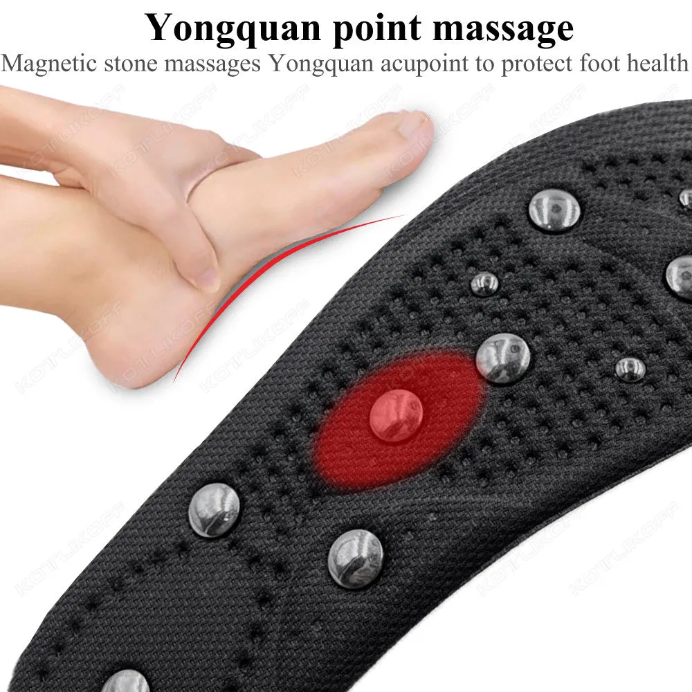 Premium Magnetic Therapy Insoles for Foot Acupressure - Soft Sports Cushion Inserts, Sweat-Absorbing & Deodorant, Unisex Comfort for Men and Women