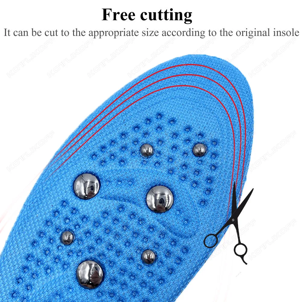 Premium Magnetic Therapy Insoles for Foot Acupressure - Soft Sports Cushion Inserts, Sweat-Absorbing & Deodorant, Unisex Comfort for Men and Women