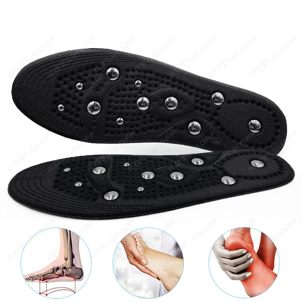 Premium Magnetic Therapy Insoles for Foot Acupressure - Soft Sports Cushion Inserts, Sweat-Absorbing & Deodorant, Unisex Comfort for Men and Women
