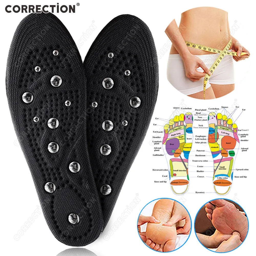 Premium Magnetic Therapy Insoles for Foot Acupressure - Soft Sports Cushion Inserts, Sweat-Absorbing & Deodorant, Unisex Comfort for Men and Women