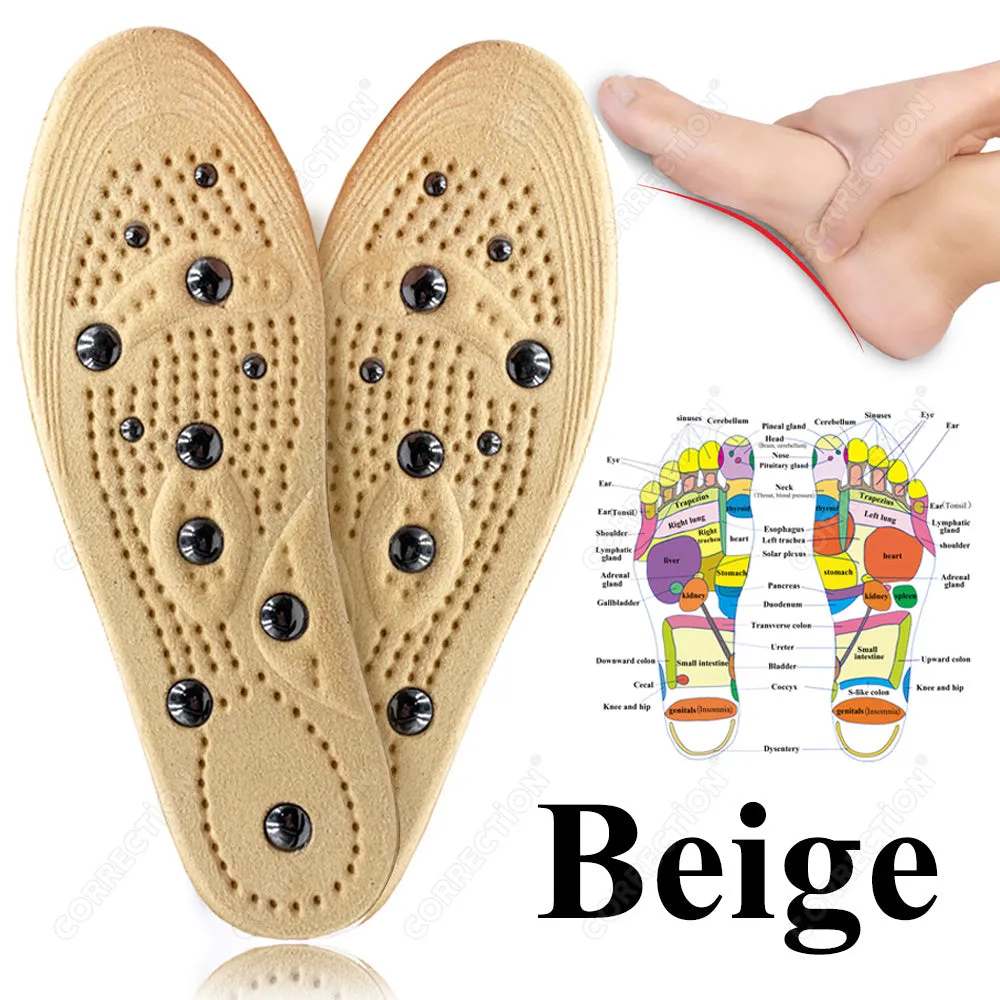 Premium Magnetic Therapy Insoles for Foot Acupressure - Soft Sports Cushion Inserts, Sweat-Absorbing & Deodorant, Unisex Comfort for Men and Women