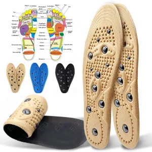 Premium Magnetic Therapy Insoles for Foot Acupressure - Soft Sports Cushion Inserts, Sweat-Absorbing & Deodorant, Unisex Comfort for Men and Women