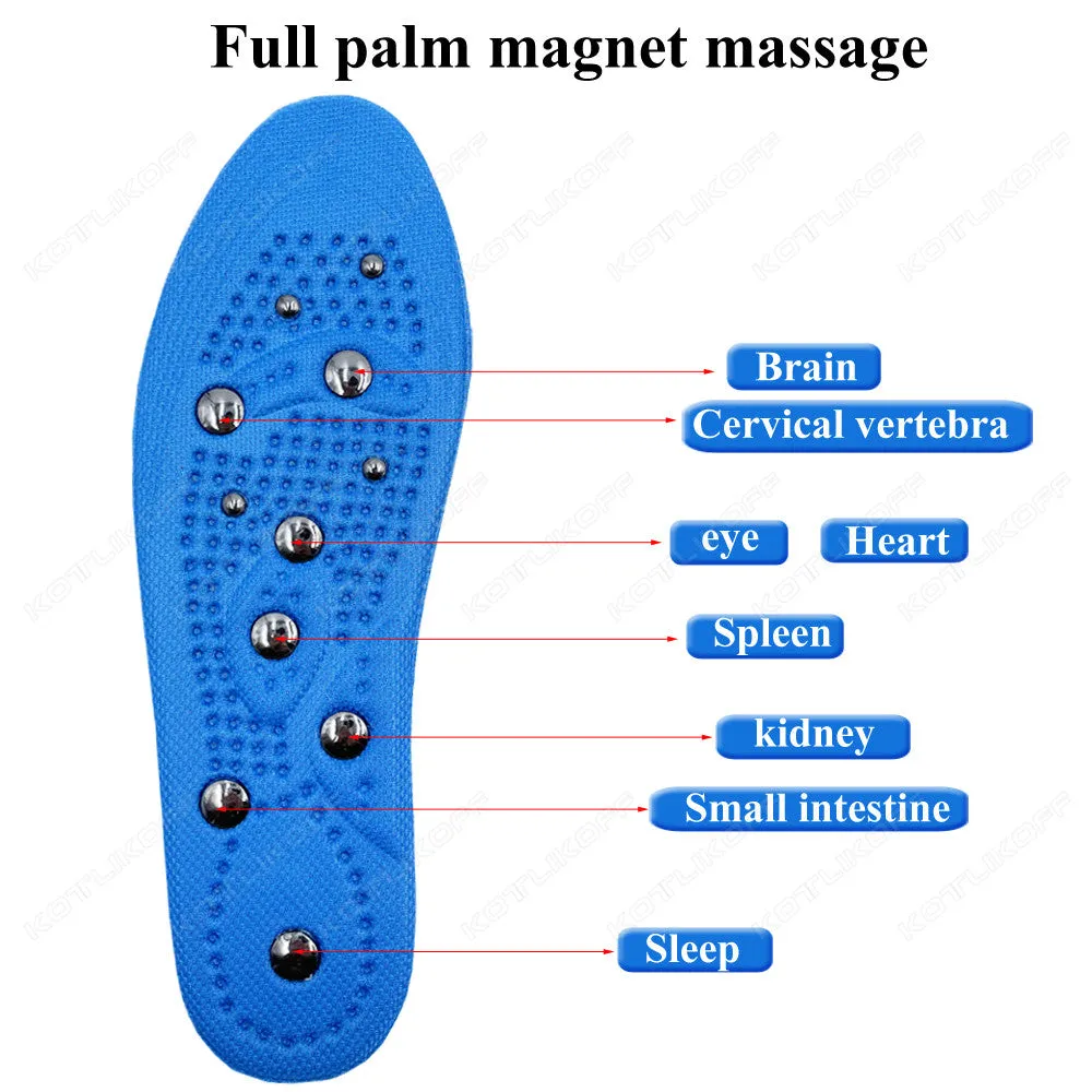 Premium Magnetic Therapy Insoles for Foot Acupressure - Soft Sports Cushion Inserts, Sweat-Absorbing & Deodorant, Unisex Comfort for Men and Women