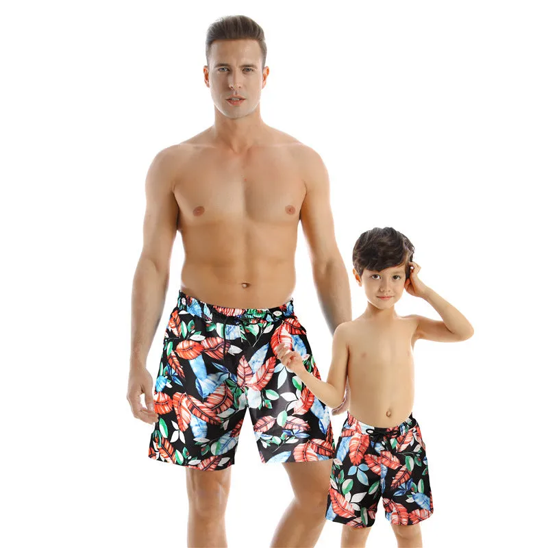 Premium Quality Parent Children Swimwear, Quick Drying Beach Pants