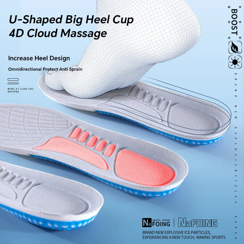 Premium Sport Insoles for Shoes - High Elasticity PU Memory Foam Air Cushion - Triple Shock Absorbing Sole Pad for Men, Women, and Kids - Soft, Breathable Arch Support for Running, Walking, and Sports