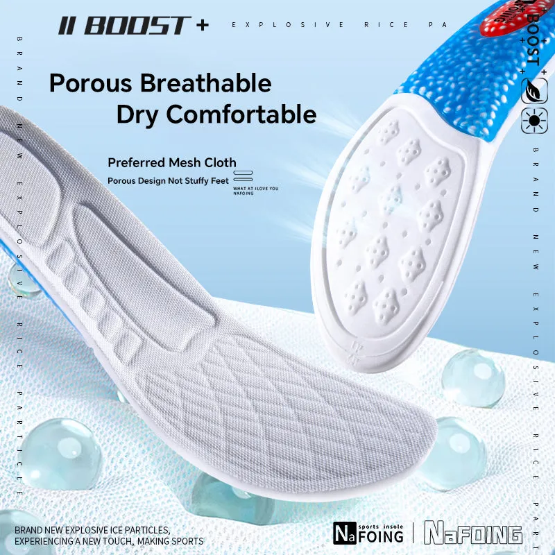Premium Sport Insoles for Shoes - High Elasticity PU Memory Foam Air Cushion - Triple Shock Absorbing Sole Pad for Men, Women, and Kids - Soft, Breathable Arch Support for Running, Walking, and Sports