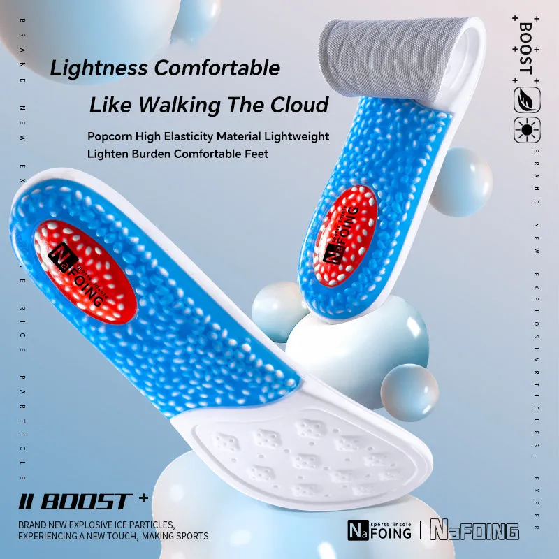 Premium Sport Insoles for Shoes - High Elasticity PU Memory Foam Air Cushion - Triple Shock Absorbing Sole Pad for Men, Women, and Kids - Soft, Breathable Arch Support for Running, Walking, and Sports