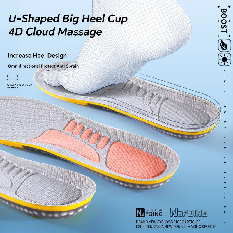 Premium Sport Insoles for Shoes - High Elasticity PU Memory Foam Air Cushion - Triple Shock Absorbing Sole Pad for Men, Women, and Kids - Soft, Breathable Arch Support for Running, Walking, and Sports