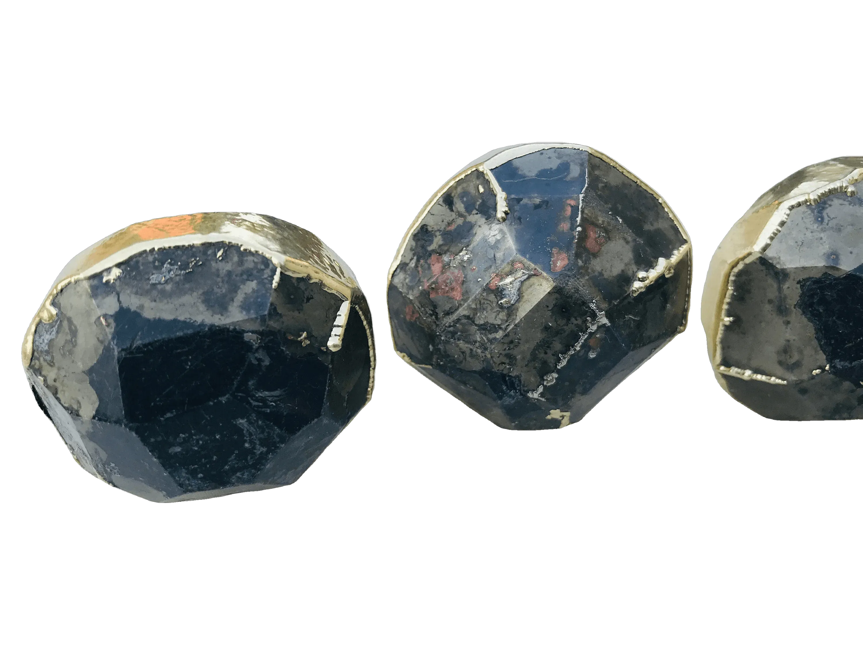 Pyrite Gemstone Agate Cabinet Door Pull Handle - Set of 4