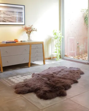 Quad Sheepskin Rug - Brown Chocolate -  (3.5´ x 6.5´ )