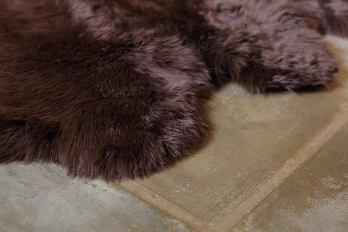 Quad Sheepskin Rug - Brown Chocolate -  (3.5´ x 6.5´ )