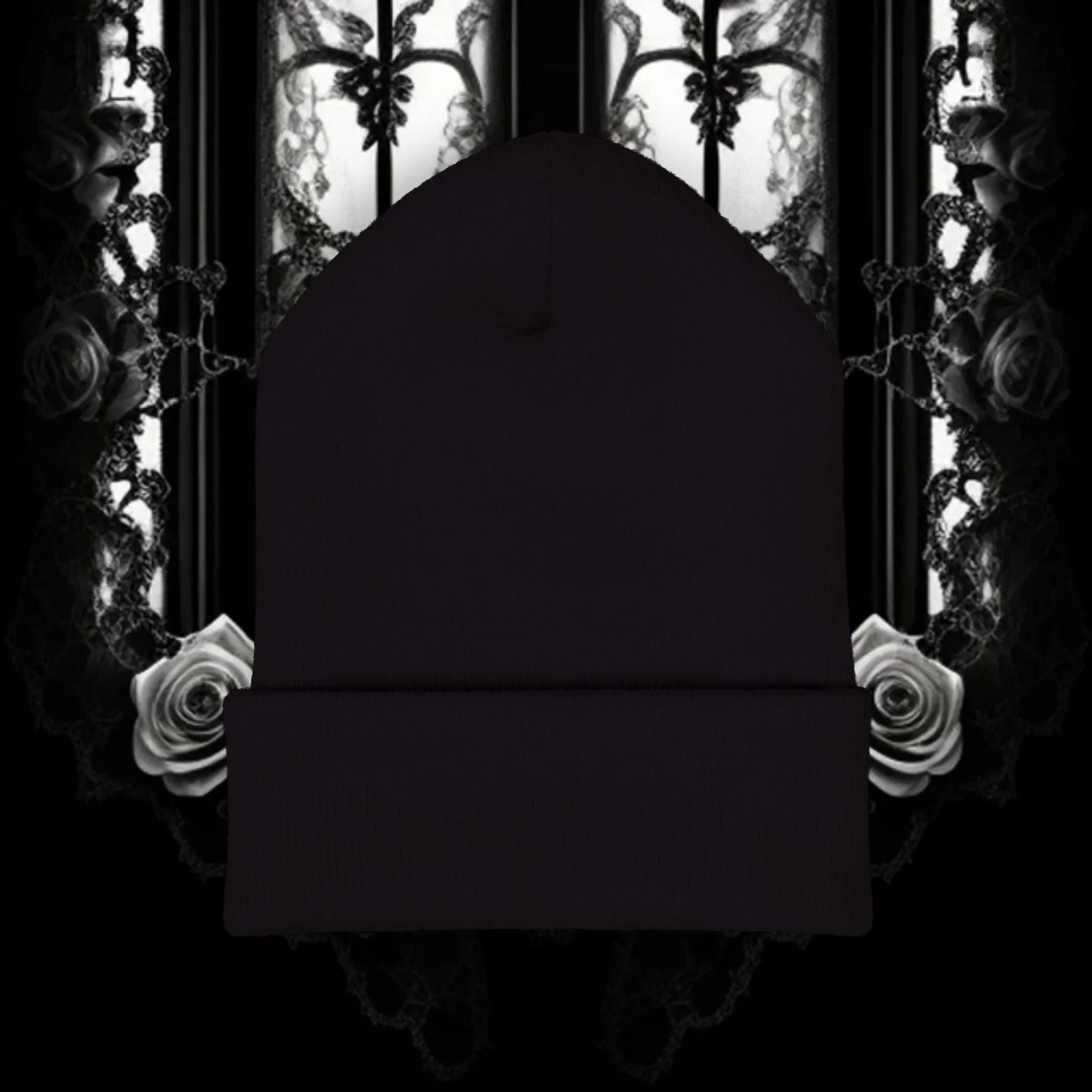 Queen of Hearts Embroidered Classic Cuffed Beanie - Stylish Winter Hat for Fashion Enthusiasts