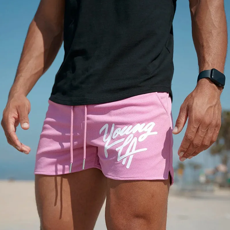 Quick-drying Mesh Casual Sports, American Below the Knee Cropped Shorts