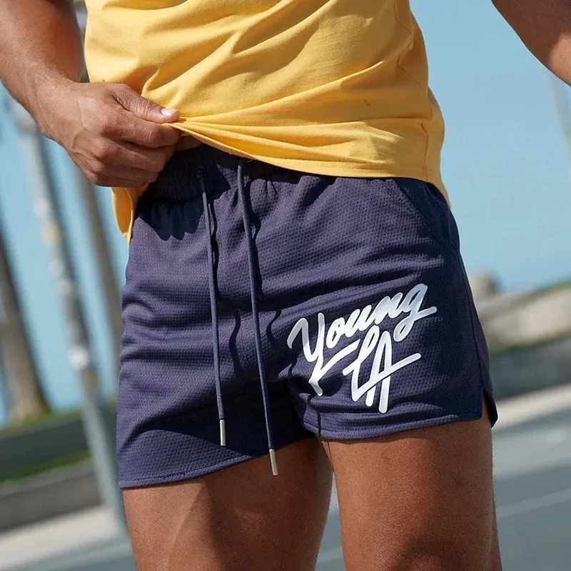 Quick-drying Mesh Casual Sports, American Below the Knee Cropped Shorts