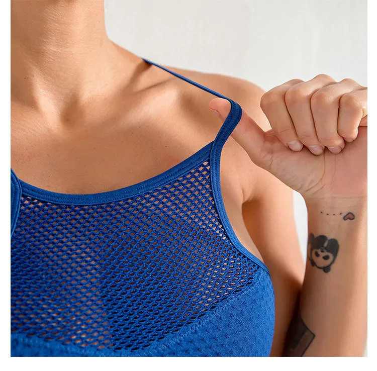 Quick-drying mesh hollow fitness vest