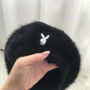 "EMBROIDERED RABBIT HEAD PLUSH" VINTAGE BERET K110711