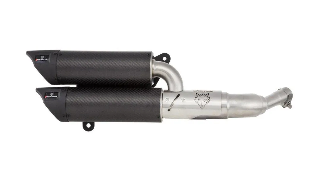 Racing Exhaust REMUS Dual Flow Carbon | Vespa GTS Models 300cc (`16-`18) E4