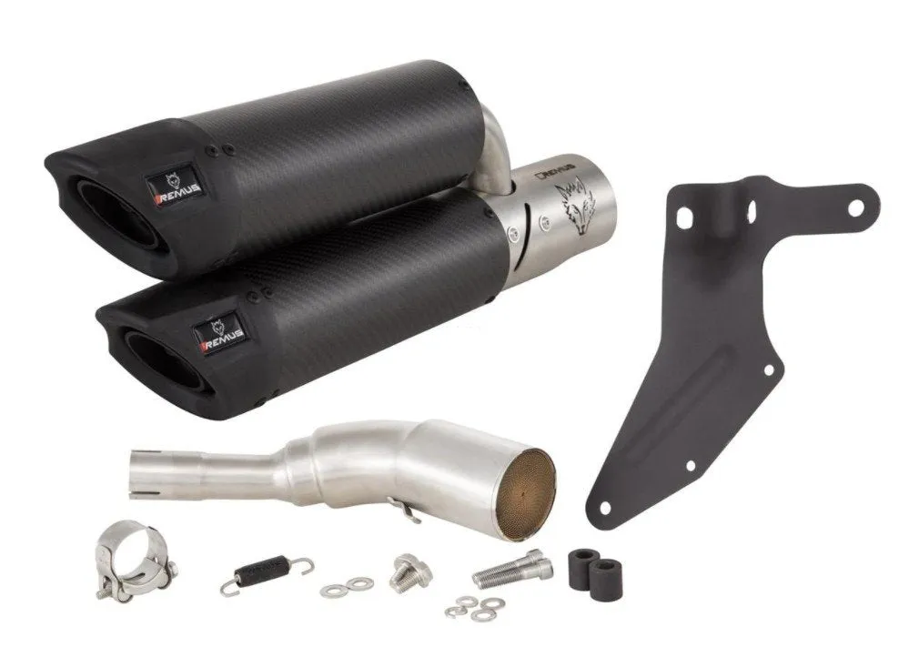 Racing Exhaust REMUS Dual Flow Carbon | Vespa GTS Models 300cc (`16-`18) E4