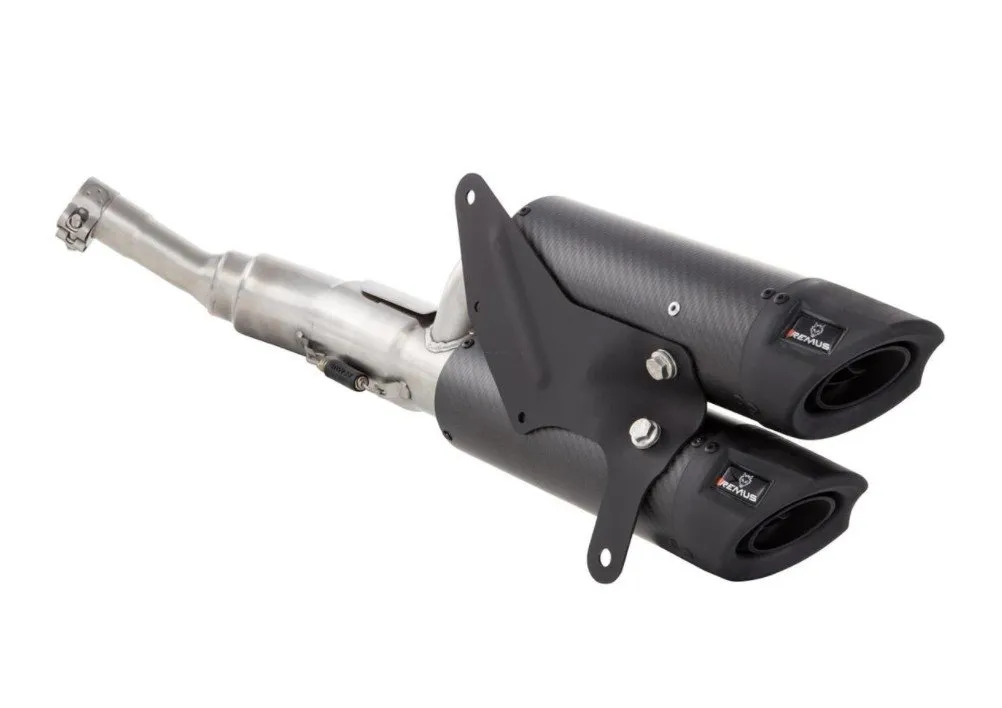 Racing Exhaust REMUS Dual Flow Carbon | Vespa GTS Models 300cc (`16-`18) E4
