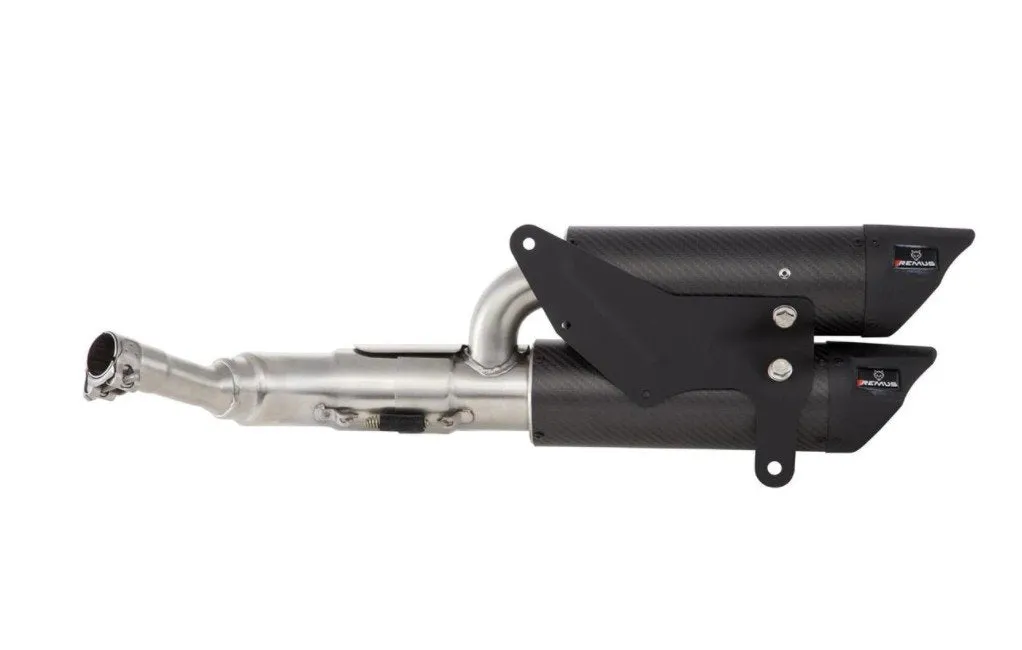 Racing Exhaust REMUS Dual Flow Carbon | Vespa GTS Models 300cc (`16-`18) E4